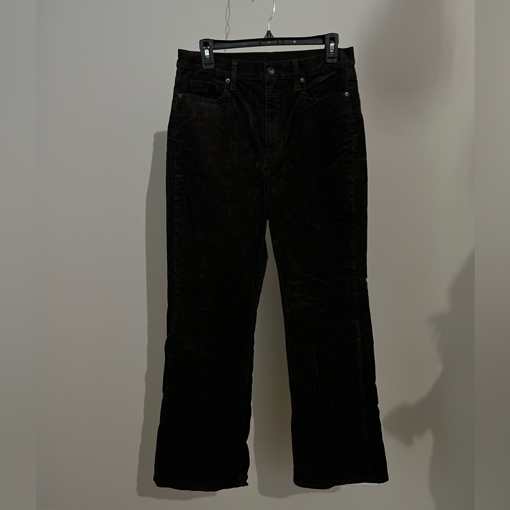 uniqlo black corduroy flared slim pants size 30